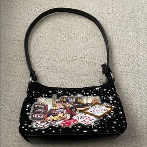 NEW Las Vegas Themed Black Shoulder Bag